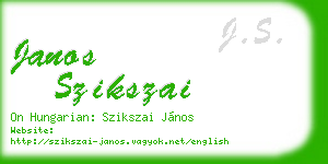 janos szikszai business card
